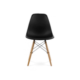 Eames DSW Schwarzer Dowel Side Dining Chair aus den 50er Jahren – Moderner Küchen- und Esszimmerstuhl